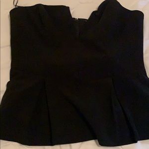 Black peplum guess top